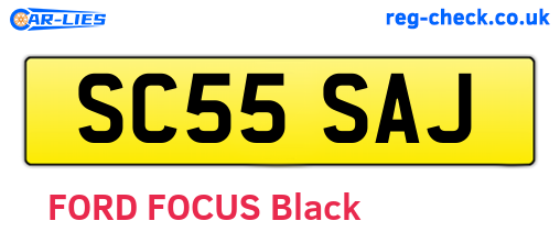 SC55SAJ are the vehicle registration plates.