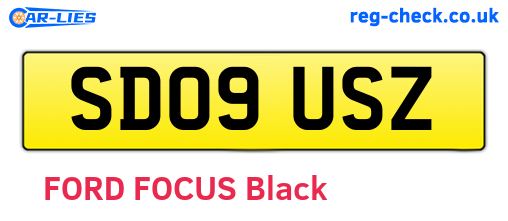 SD09USZ are the vehicle registration plates.