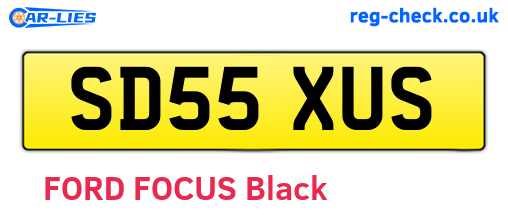 SD55XUS are the vehicle registration plates.