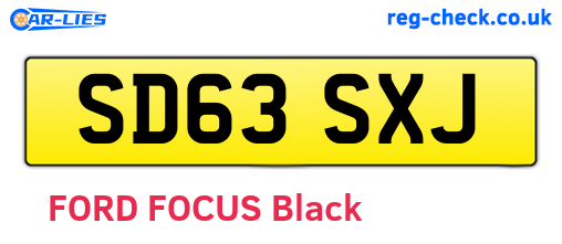 SD63SXJ are the vehicle registration plates.