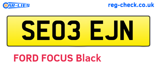 SE03EJN are the vehicle registration plates.