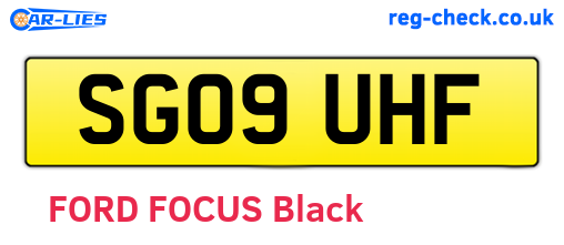 SG09UHF are the vehicle registration plates.