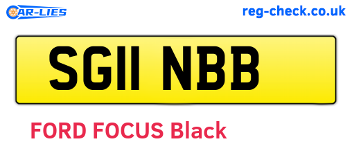SG11NBB are the vehicle registration plates.