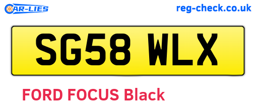 SG58WLX are the vehicle registration plates.