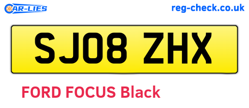 SJ08ZHX are the vehicle registration plates.