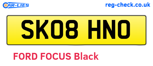 SK08HNO are the vehicle registration plates.