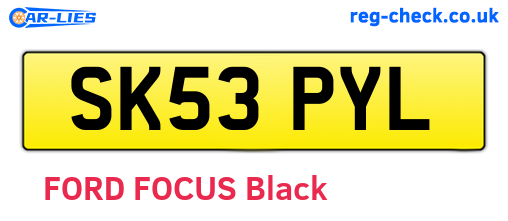 SK53PYL are the vehicle registration plates.