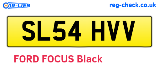 SL54HVV are the vehicle registration plates.