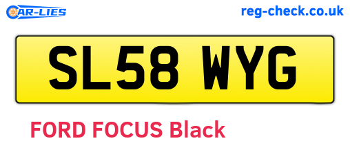 SL58WYG are the vehicle registration plates.