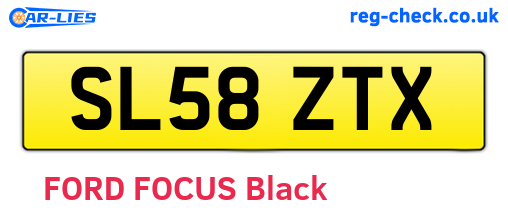 SL58ZTX are the vehicle registration plates.