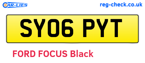SY06PYT are the vehicle registration plates.