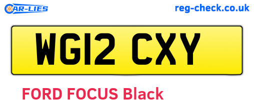 WG12CXY are the vehicle registration plates.