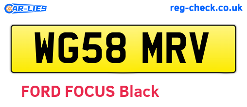 WG58MRV are the vehicle registration plates.