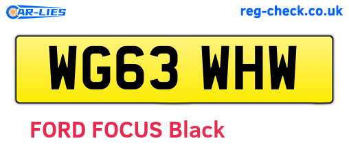 WG63WHW are the vehicle registration plates.