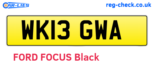 WK13GWA are the vehicle registration plates.