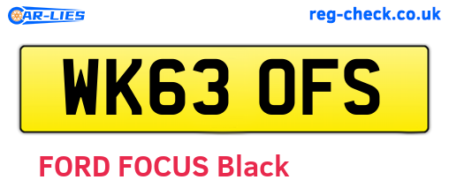 WK63OFS are the vehicle registration plates.