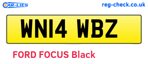 WN14WBZ are the vehicle registration plates.