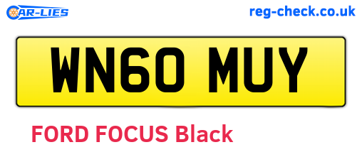 WN60MUY are the vehicle registration plates.