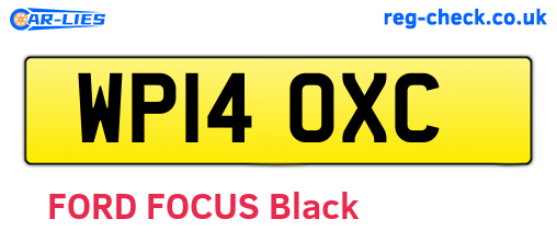 WP14OXC are the vehicle registration plates.