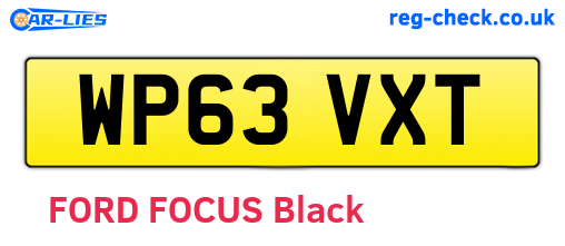 WP63VXT are the vehicle registration plates.