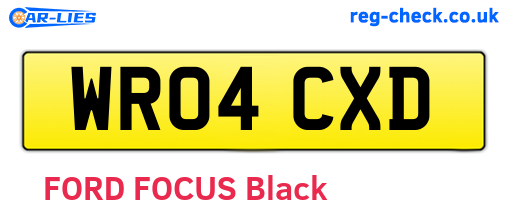 WR04CXD are the vehicle registration plates.