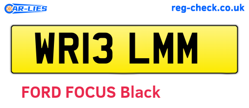 WR13LMM are the vehicle registration plates.
