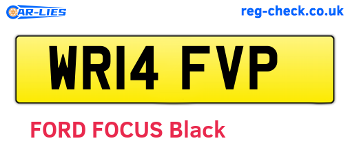WR14FVP are the vehicle registration plates.