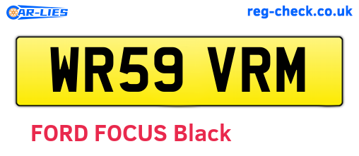 WR59VRM are the vehicle registration plates.