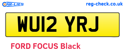 WU12YRJ are the vehicle registration plates.