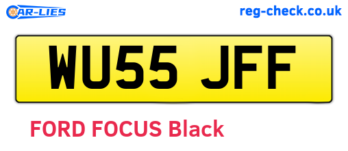 WU55JFF are the vehicle registration plates.
