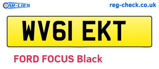 WV61EKT are the vehicle registration plates.