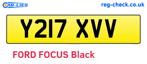 Y217XVV are the vehicle registration plates.