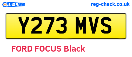 Y273MVS are the vehicle registration plates.