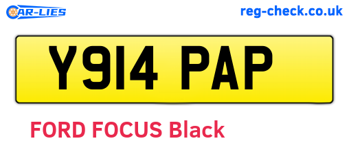 Y914PAP are the vehicle registration plates.