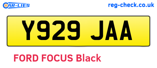 Y929JAA are the vehicle registration plates.