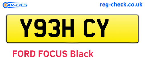 Y93HCY are the vehicle registration plates.