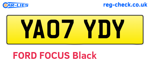 YA07YDY are the vehicle registration plates.
