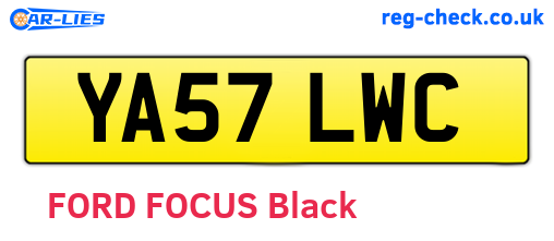 YA57LWC are the vehicle registration plates.