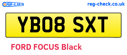 YB08SXT are the vehicle registration plates.