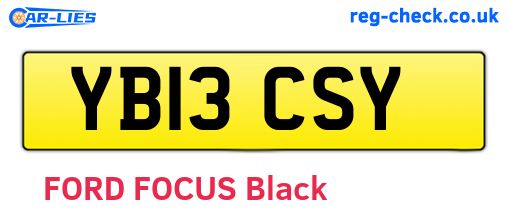 YB13CSY are the vehicle registration plates.