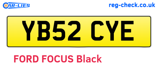YB52CYE are the vehicle registration plates.
