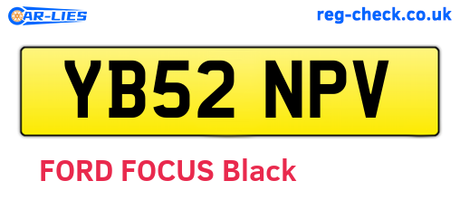 YB52NPV are the vehicle registration plates.