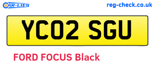 YC02SGU are the vehicle registration plates.