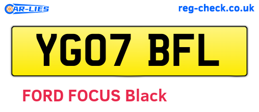 YG07BFL are the vehicle registration plates.