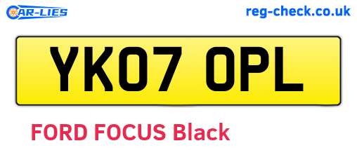 YK07OPL are the vehicle registration plates.