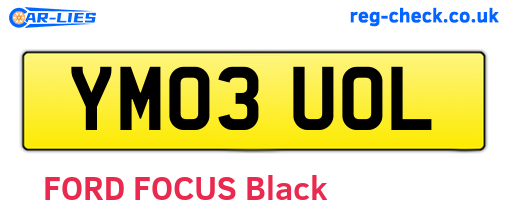 YM03UOL are the vehicle registration plates.