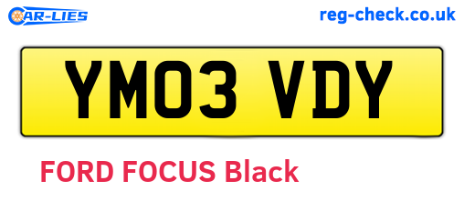 YM03VDY are the vehicle registration plates.