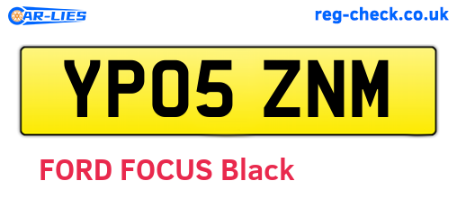 YP05ZNM are the vehicle registration plates.