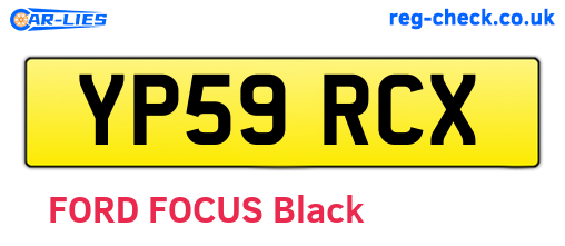 YP59RCX are the vehicle registration plates.