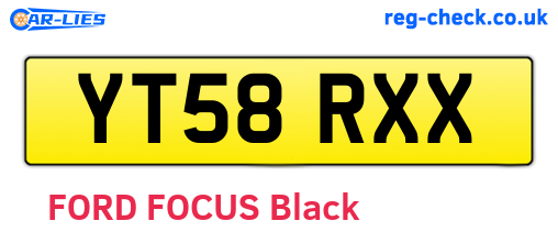 YT58RXX are the vehicle registration plates.